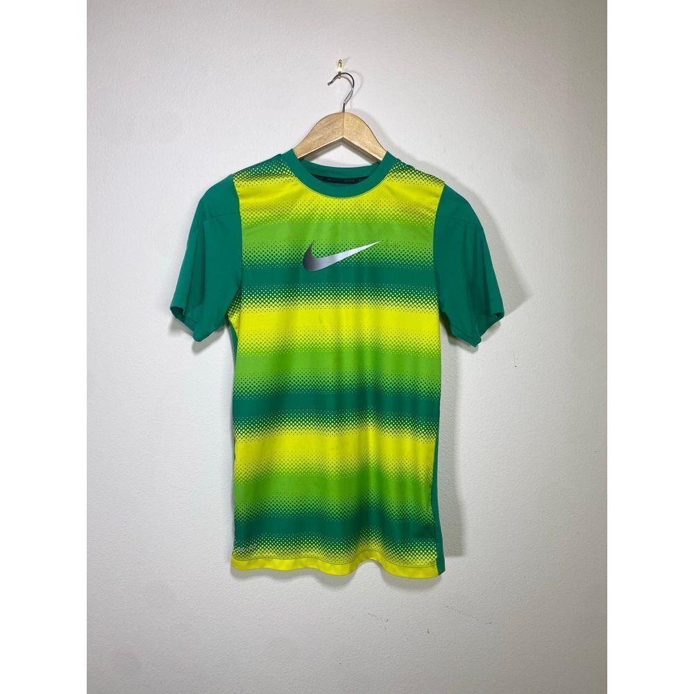 Nike dri-FIT soccer Jersey‎ green and gold men's small
